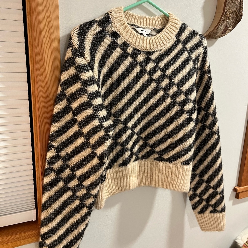 Striped Black and Cream Sweater